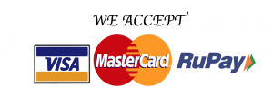 picture of various credit and debit cards accepted