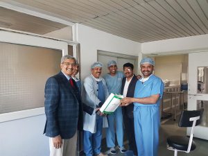 Dr. Niranjanan being awarded fellowship certificate at Indian spinal injuries centre