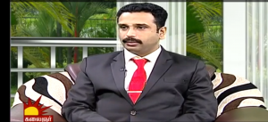 Dr. Niranjanan appearing on kalaingar tv